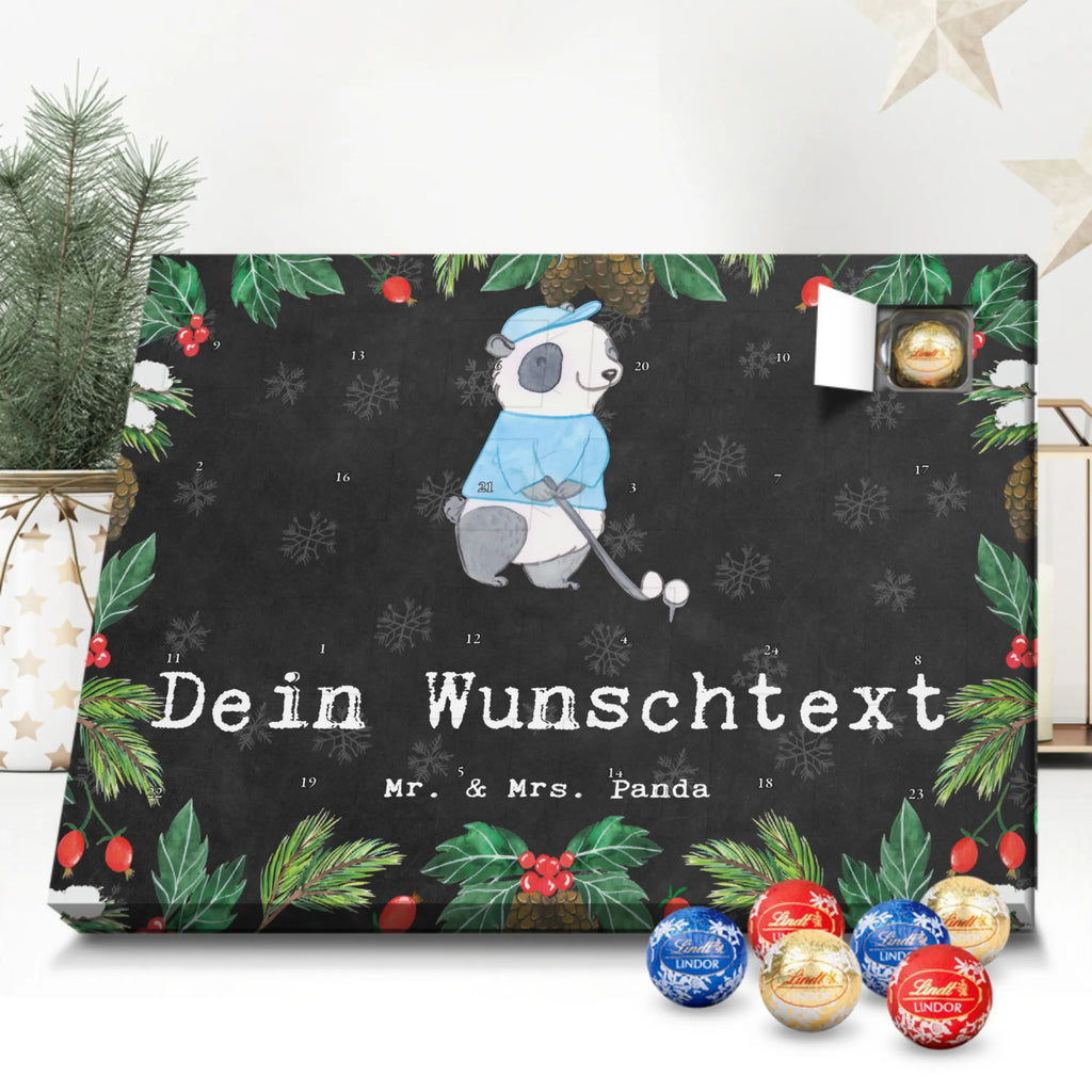 Personalisierter Kugel Markenschokolade Adventskalender Panda Golfen Personalisierter Kugel Markenschokolade Adventskalender, Geschenk, Sport, Sportart, Hobby, Schenken, Danke, Dankeschön, Auszeichnung, Gewinn, Sportler, Golfen, Golf spielen, Golfplatz, Golfturnier, Golf Verein