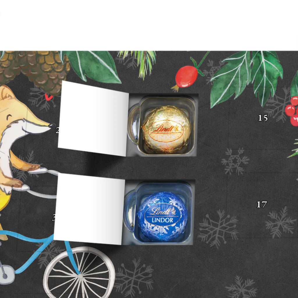 Personalisierter Kugel Markenschokolade Adventskalender Fuchs Fahrrad fahren Personalisierter Kugel Markenschokolade Adventskalender, Geschenk, Sport, Sportart, Hobby, Schenken, Danke, Dankeschön, Auszeichnung, Gewinn, Sportler, Fahrrad fahren, Radeln, Trekking, Mountainbiking, Radsport