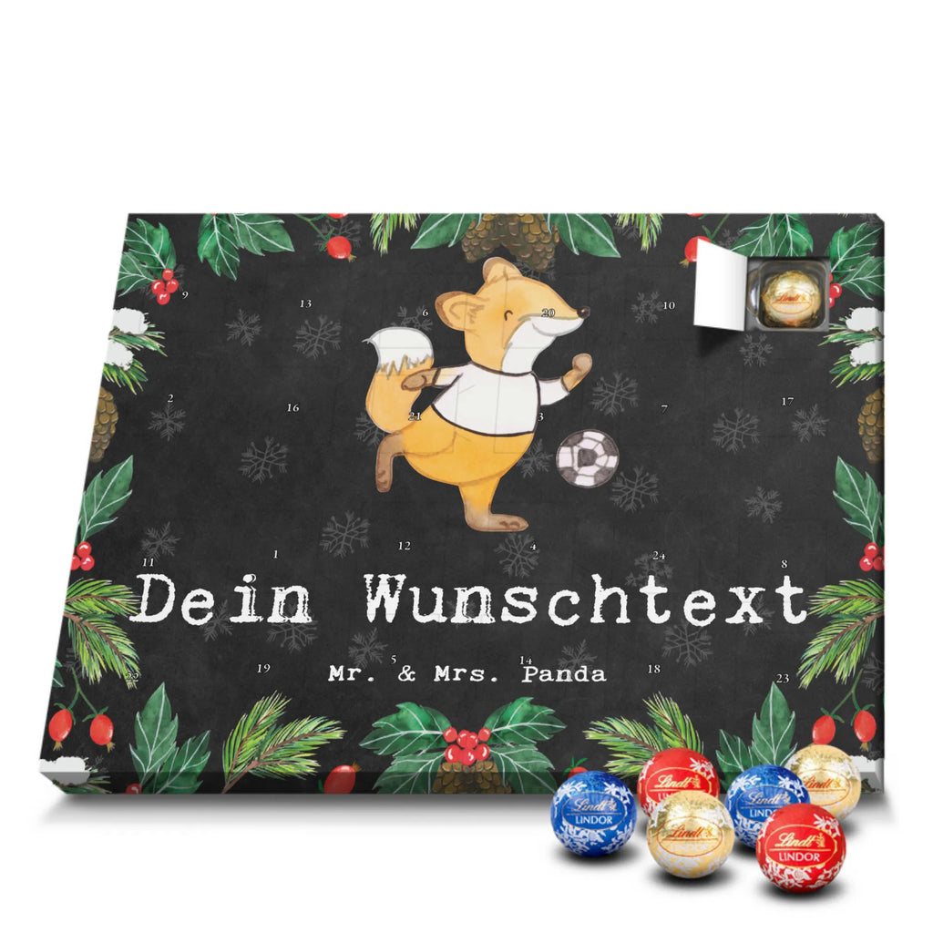 Personalisierter Kugel Markenschokolade Adventskalender Fuchs Fußball spielen Personalisierter Kugel Markenschokolade Adventskalender, Geschenk, Sport, Sportart, Hobby, Schenken, Danke, Dankeschön, Auszeichnung, Gewinn, Sportler, Fußball, Soccer, Fußballer, Bolzen, Bolzplatz, Fußballerin