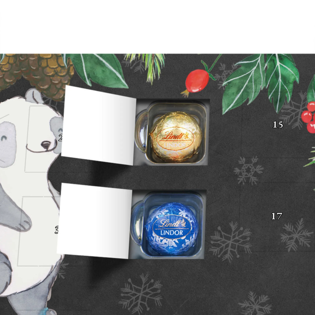 Personalisierter Kugel Markenschokolade Adventskalender Panda Inliner fahren Personalisierter Kugel Markenschokolade Adventskalender, Geschenk, Sport, Sportart, Hobby, Schenken, Danke, Dankeschön, Auszeichnung, Gewinn, Sportler, Inliner fahren, Rollschuh fahren, Rollerblades, inlinern