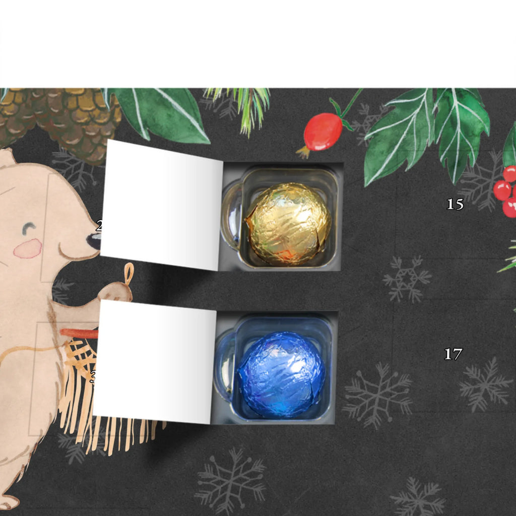 Schoko Adventskalender Bär Makramee Adventskalender, Schokoladen Adventskalender, Schoko Adventskalender, Geschenk, Sport, Sportart, Hobby, Schenken, Danke, Dankeschön, Auszeichnung, Gewinn, Sportler, Makramee, Basteln, Basteln mit Makramee