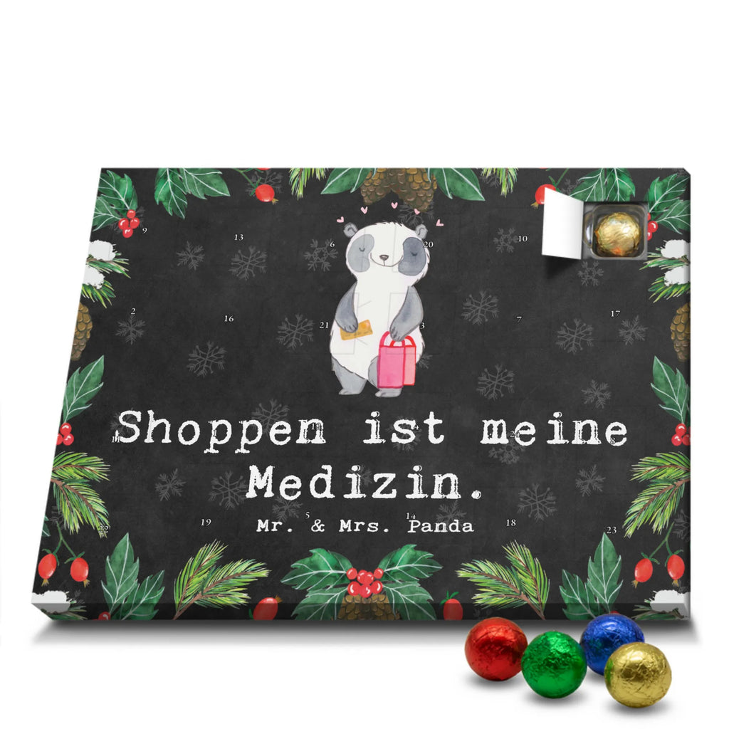 Schoko Adventskalender Panda Shopping Adventskalender, Schokoladen Adventskalender, Schoko Adventskalender, Geschenk, Sport, Sportart, Hobby, Schenken, Danke, Dankeschön, Auszeichnung, Gewinn, Sportler, Shopping, shoppen, einkaufen