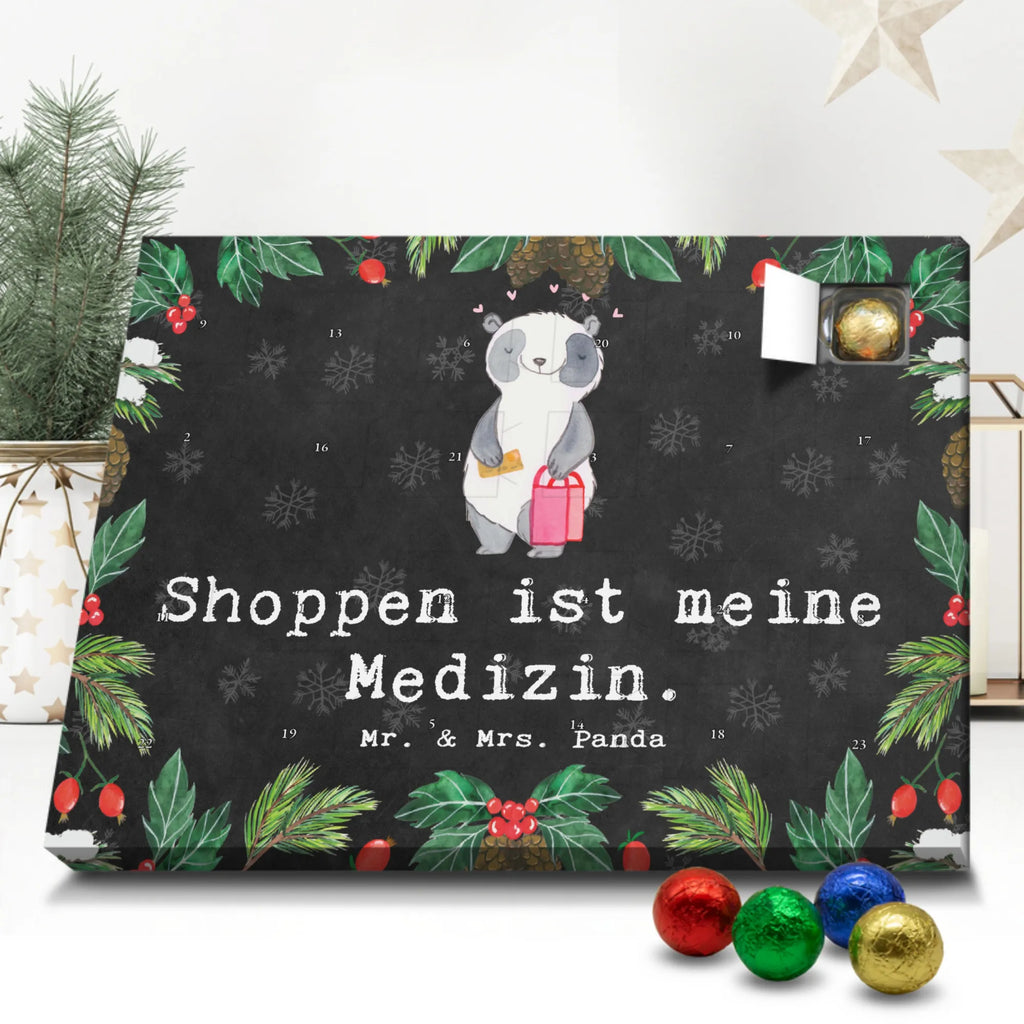 Schoko Adventskalender Panda Shopping Adventskalender, Schokoladen Adventskalender, Schoko Adventskalender, Geschenk, Sport, Sportart, Hobby, Schenken, Danke, Dankeschön, Auszeichnung, Gewinn, Sportler, Shopping, shoppen, einkaufen