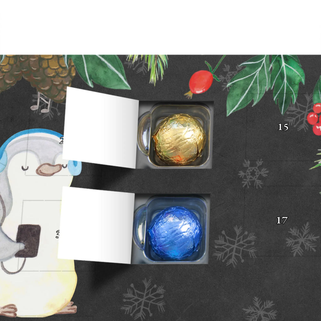 Schoko Adventskalender Pinguin Musik hören Adventskalender, Schokoladen Adventskalender, Schoko Adventskalender, Geschenk, Sport, Sportart, Hobby, Schenken, Danke, Dankeschön, Auszeichnung, Gewinn, Sportler, Musik hören, Lieblingssong