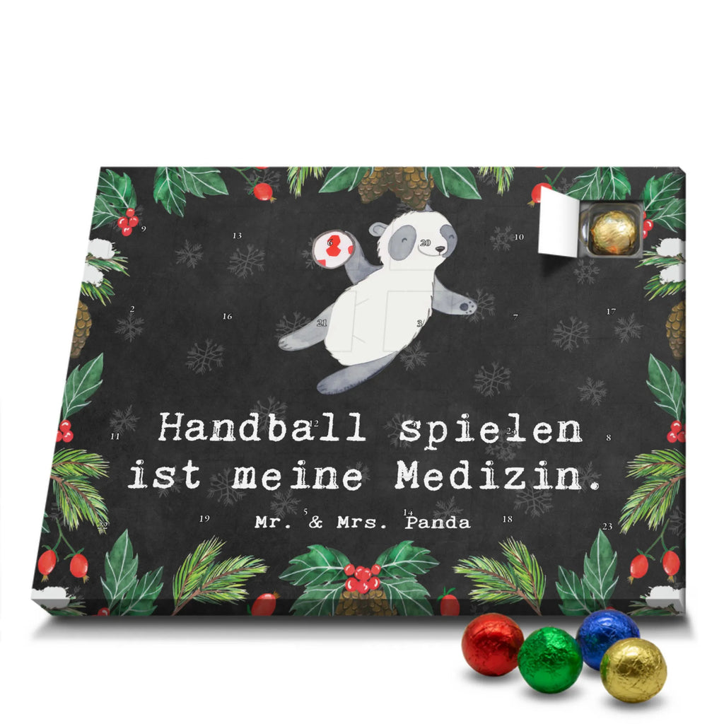 Schoko Adventskalender Panda Handball spielen Adventskalender, Schokoladen Adventskalender, Schoko Adventskalender, Geschenk, Sport, Sportart, Hobby, Schenken, Danke, Dankeschön, Auszeichnung, Gewinn, Sportler, Handball spielen, Handball Turnier, Handball Club, Handball Verein