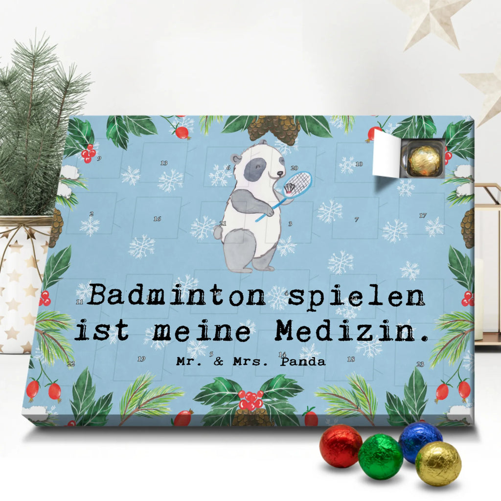 Schoko Adventskalender Panda Badminton Adventskalender, Schokoladen Adventskalender, Schoko Adventskalender, Geschenk, Sport, Sportart, Hobby, Schenken, Danke, Dankeschön, Auszeichnung, Gewinn, Sportler, Badminton, Badminton spielen