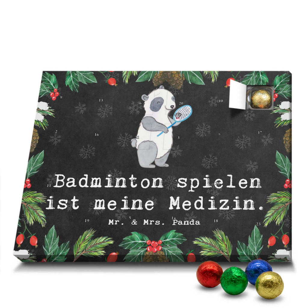 Schoko Adventskalender Panda Badminton Adventskalender, Schokoladen Adventskalender, Schoko Adventskalender, Geschenk, Sport, Sportart, Hobby, Schenken, Danke, Dankeschön, Auszeichnung, Gewinn, Sportler, Badminton, Badminton spielen