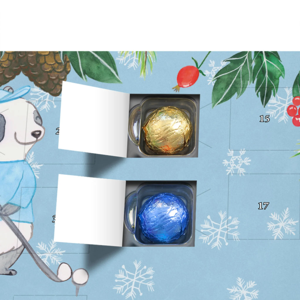 Schoko Adventskalender Panda Golfen Adventskalender, Schokoladen Adventskalender, Schoko Adventskalender, Geschenk, Sport, Sportart, Hobby, Schenken, Danke, Dankeschön, Auszeichnung, Gewinn, Sportler, Golfen, Golf spielen, Golfplatz, Golfturnier, Golf Verein