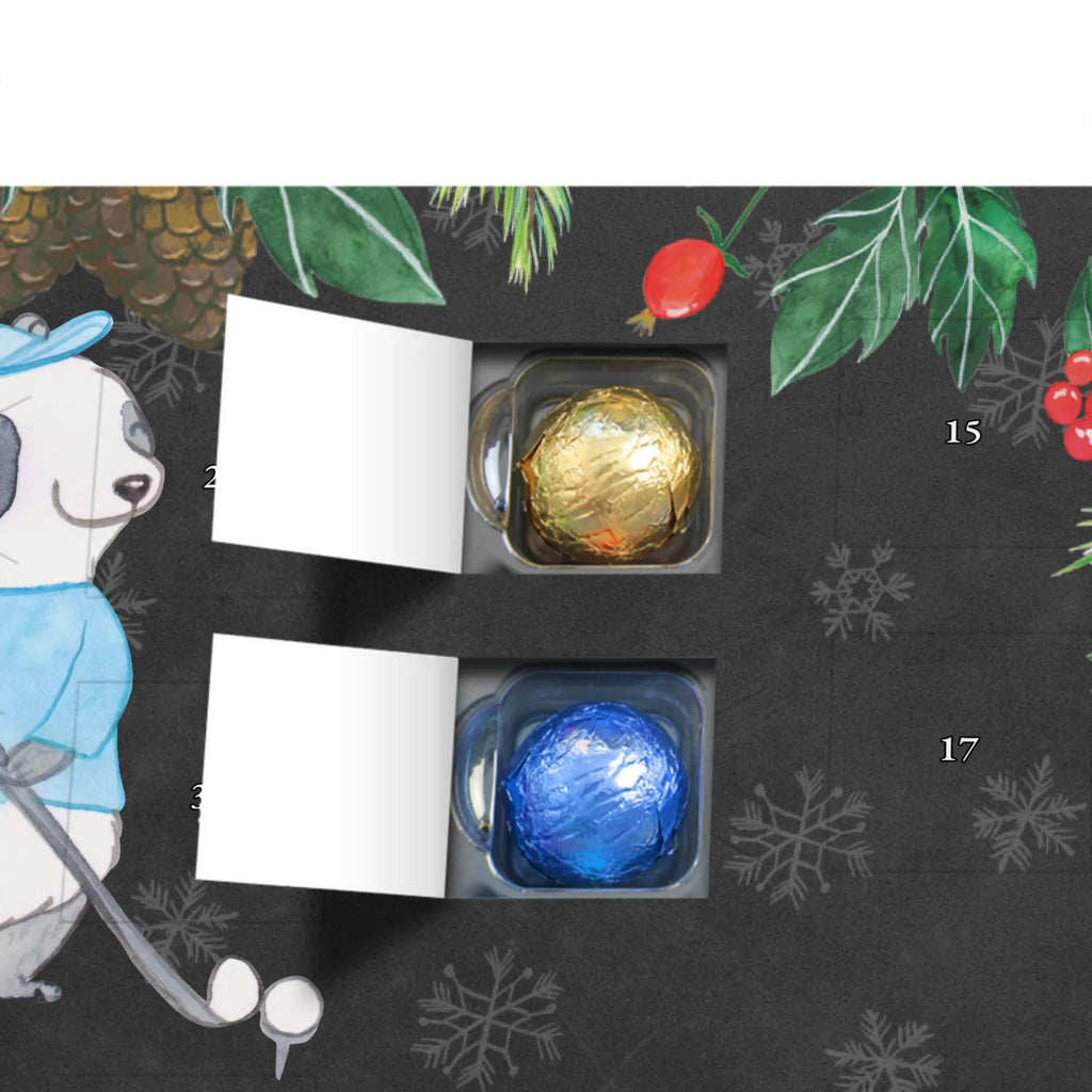 Schoko Adventskalender Panda Golfen Adventskalender, Schokoladen Adventskalender, Schoko Adventskalender, Geschenk, Sport, Sportart, Hobby, Schenken, Danke, Dankeschön, Auszeichnung, Gewinn, Sportler, Golfen, Golf spielen, Golfplatz, Golfturnier, Golf Verein