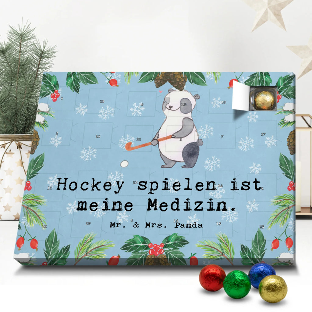 Schoko Adventskalender Panda Hockey spielen Adventskalender, Schokoladen Adventskalender, Schoko Adventskalender, Geschenk, Sport, Sportart, Hobby, Schenken, Danke, Dankeschön, Auszeichnung, Gewinn, Sportler, Hockey spielen, Feldhockey, Hockeyschläger, Hockey Verein