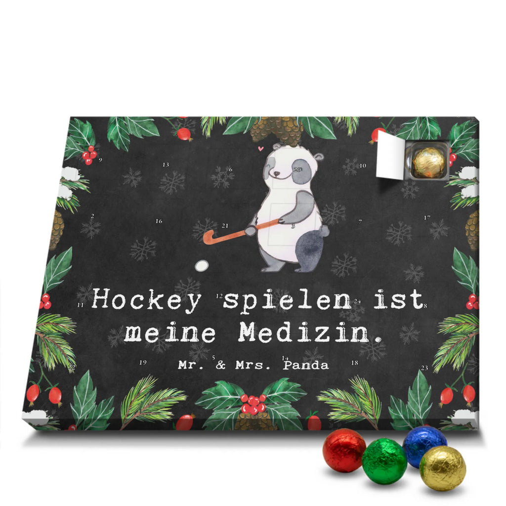 Schoko Adventskalender Panda Hockey spielen Adventskalender, Schokoladen Adventskalender, Schoko Adventskalender, Geschenk, Sport, Sportart, Hobby, Schenken, Danke, Dankeschön, Auszeichnung, Gewinn, Sportler, Hockey spielen, Feldhockey, Hockeyschläger, Hockey Verein