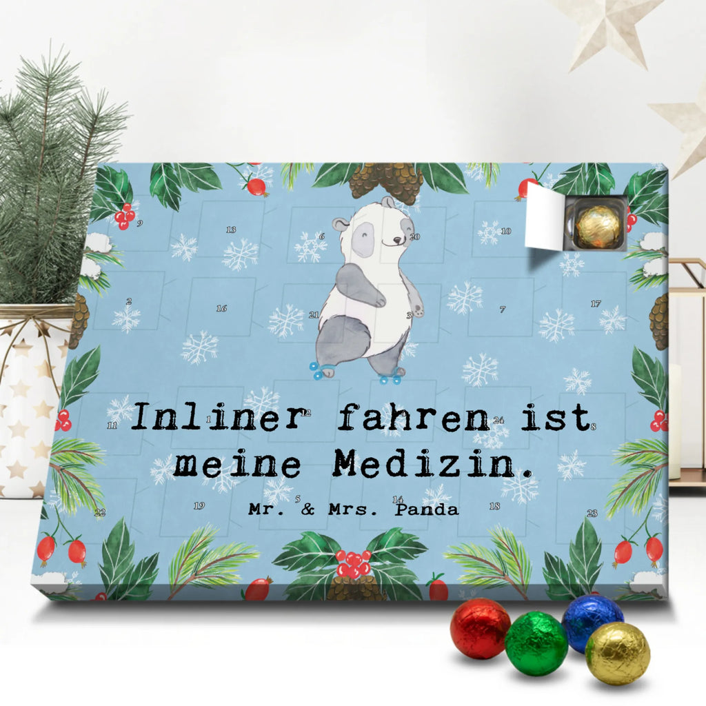 Schoko Adventskalender Panda Inliner fahren Adventskalender, Schokoladen Adventskalender, Schoko Adventskalender, Geschenk, Sport, Sportart, Hobby, Schenken, Danke, Dankeschön, Auszeichnung, Gewinn, Sportler, Inliner fahren, Rollschuh fahren, Rollerblades, inlinern