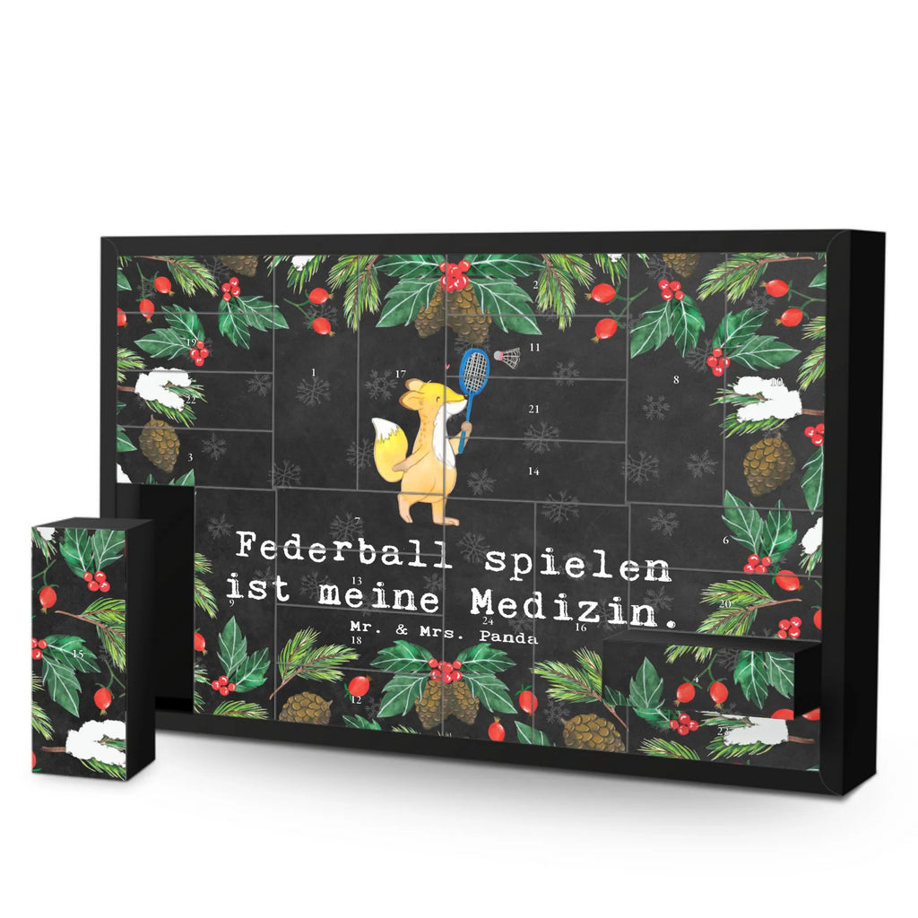 Befüllbarer Adventskalender Fuchs Federball spielen Befüllbarer Adventskalender, Adventskalender zum selbst befüllen, Geschenk, Sport, Sportart, Hobby, Schenken, Danke, Dankeschön, Auszeichnung, Gewinn, Sportler, Federball spielen, Badminton