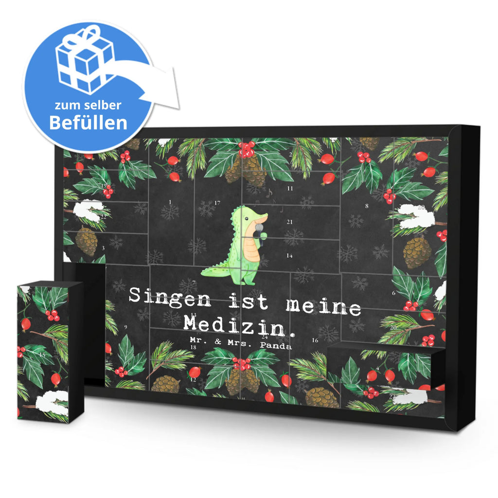 Befüllbarer Adventskalender Krokodil Singen Befüllbarer Adventskalender, Adventskalender zum selbst befüllen, Geschenk, Sport, Sportart, Hobby, Schenken, Danke, Dankeschön, Auszeichnung, Gewinn, Sportler, Singen, Band, Live Auftritt, Gesang, Hobbysänger