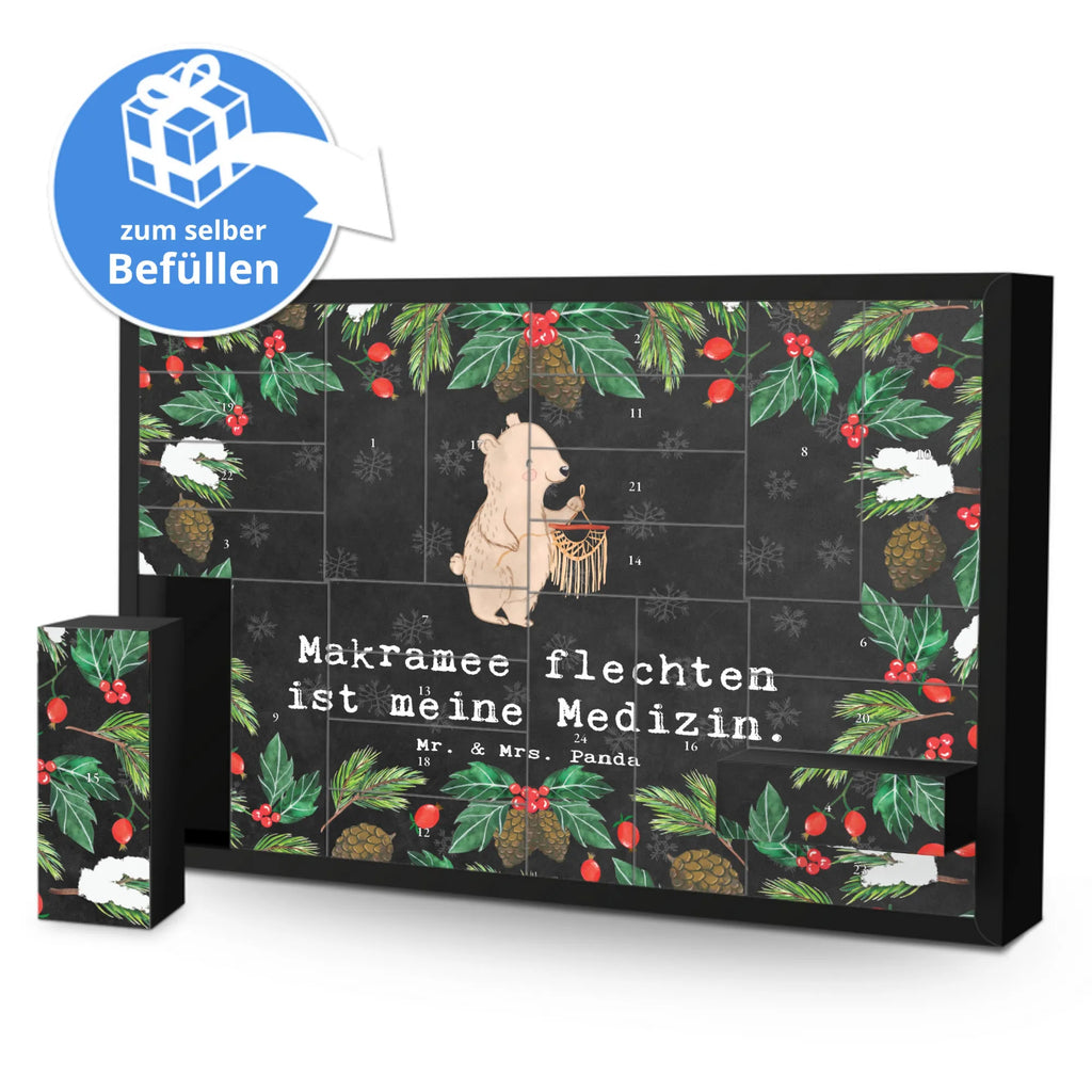 Befüllbarer Adventskalender Bär Makramee Befüllbarer Adventskalender, Adventskalender zum selbst befüllen, Geschenk, Sport, Sportart, Hobby, Schenken, Danke, Dankeschön, Auszeichnung, Gewinn, Sportler, Makramee, Basteln, Basteln mit Makramee