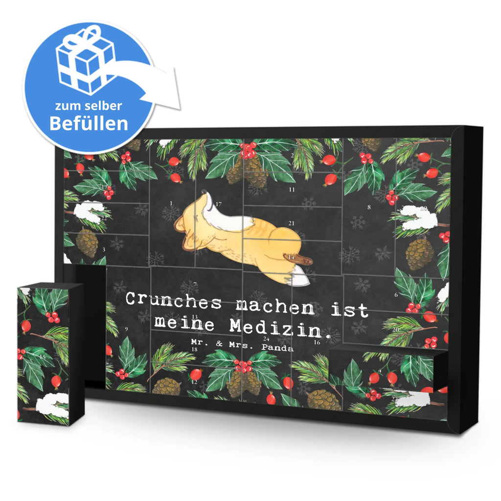 Befüllbarer Adventskalender Fuchs Crunches Befüllbarer Adventskalender, Adventskalender zum selbst befüllen, Geschenk, Sport, Sportart, Hobby, Schenken, Danke, Dankeschön, Auszeichnung, Gewinn, Sportler, Crunches, Fitness, Bauchpressen, Fitnessstudio