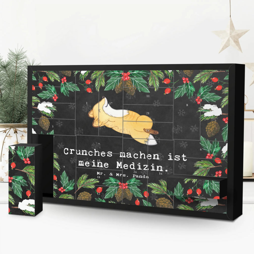 Befüllbarer Adventskalender Fuchs Crunches Befüllbarer Adventskalender, Adventskalender zum selbst befüllen, Geschenk, Sport, Sportart, Hobby, Schenken, Danke, Dankeschön, Auszeichnung, Gewinn, Sportler, Crunches, Fitness, Bauchpressen, Fitnessstudio