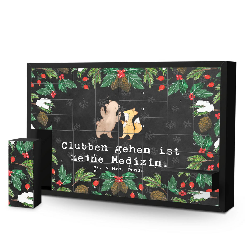 Befüllbarer Adventskalender Bär & Fuchs Disco Befüllbarer Adventskalender, Adventskalender zum selbst befüllen, Geschenk, Sport, Sportart, Hobby, Schenken, Danke, Dankeschön, Auszeichnung, Gewinn, Sportler, Disco, Clubs, Tanzen, Feiern, Clubbing