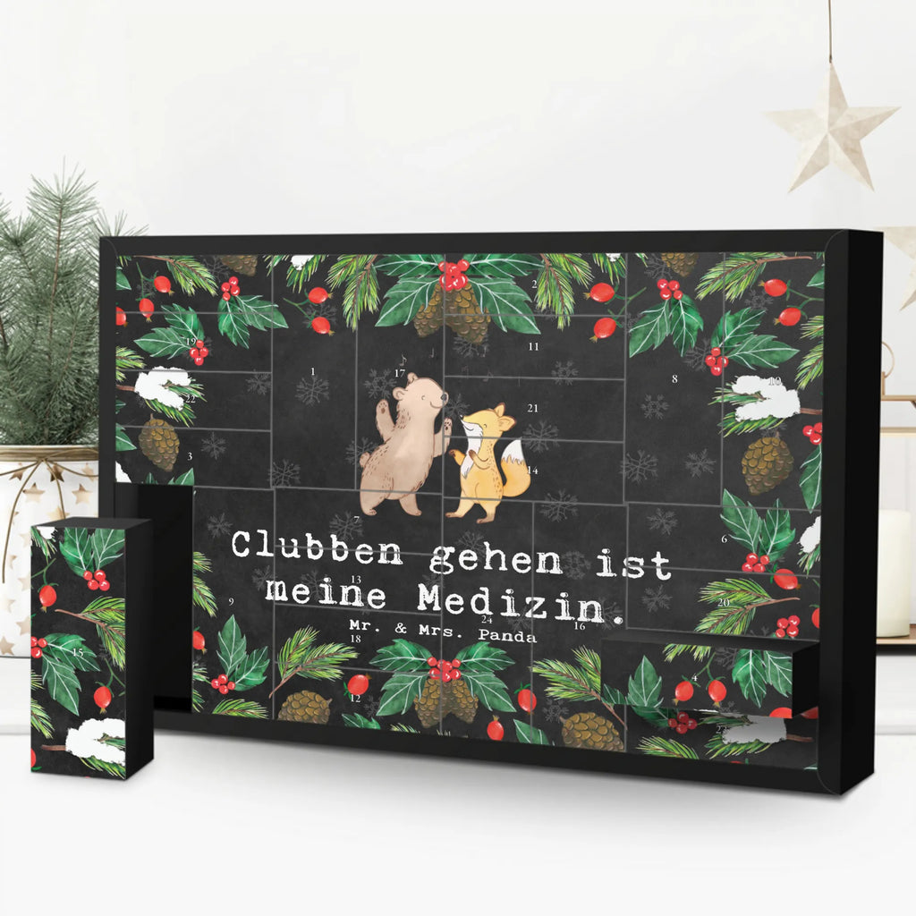 Befüllbarer Adventskalender Bär & Fuchs Disco Befüllbarer Adventskalender, Adventskalender zum selbst befüllen, Geschenk, Sport, Sportart, Hobby, Schenken, Danke, Dankeschön, Auszeichnung, Gewinn, Sportler, Disco, Clubs, Tanzen, Feiern, Clubbing