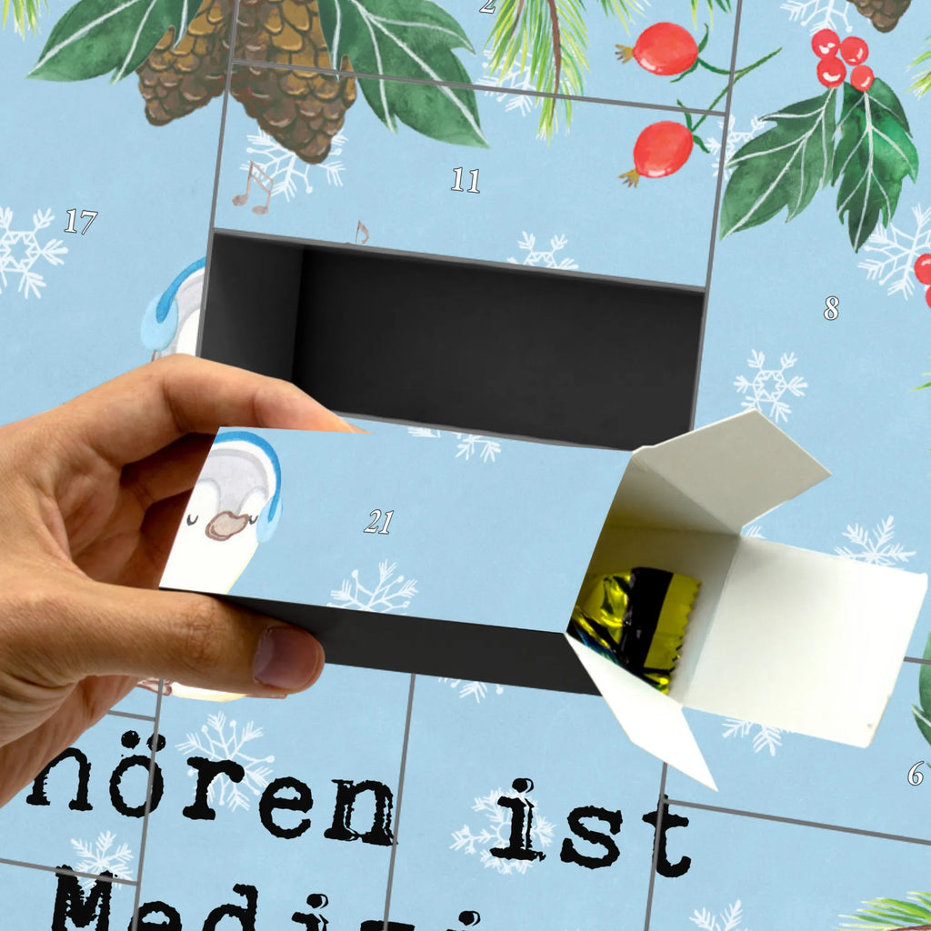 Befüllbarer Adventskalender Pinguin Musik hören Befüllbarer Adventskalender, Adventskalender zum selbst befüllen, Geschenk, Sport, Sportart, Hobby, Schenken, Danke, Dankeschön, Auszeichnung, Gewinn, Sportler, Musik hören, Lieblingssong