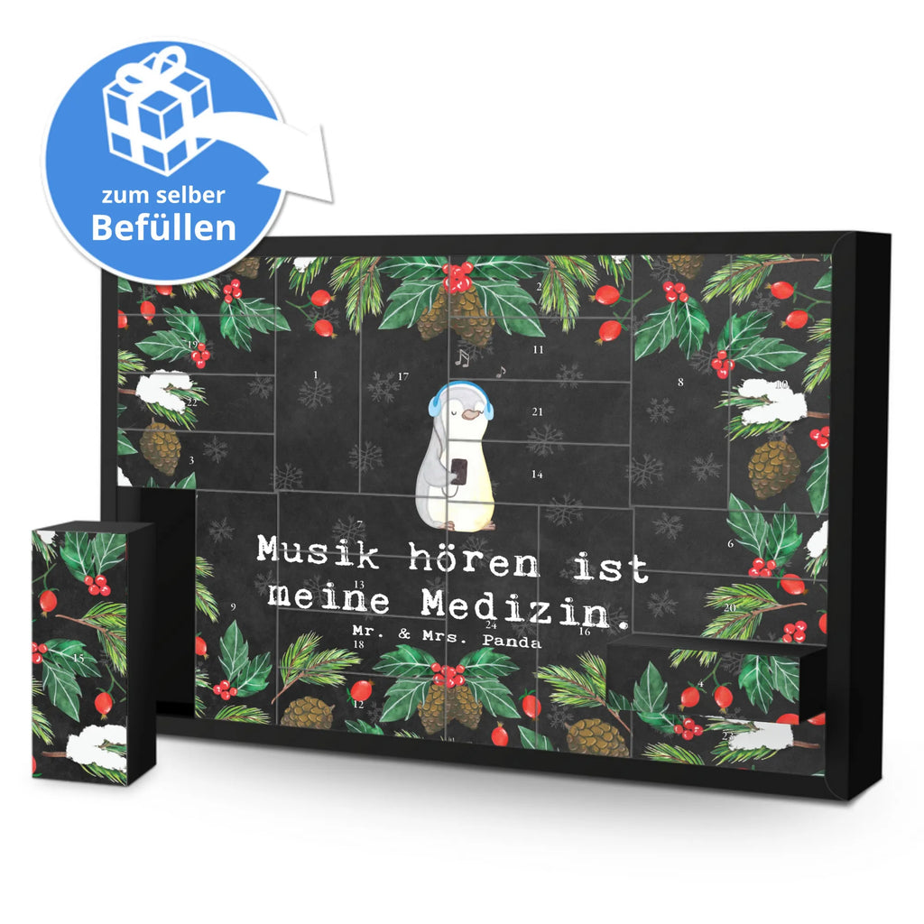 Befüllbarer Adventskalender Pinguin Musik hören Befüllbarer Adventskalender, Adventskalender zum selbst befüllen, Geschenk, Sport, Sportart, Hobby, Schenken, Danke, Dankeschön, Auszeichnung, Gewinn, Sportler, Musik hören, Lieblingssong