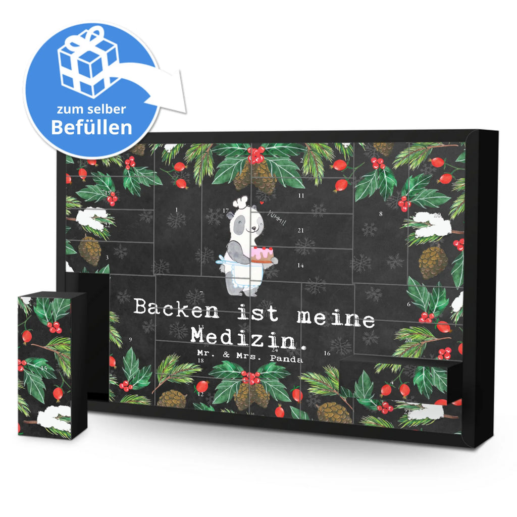 Befüllbarer Adventskalender Panda Backen Befüllbarer Adventskalender, Adventskalender zum selbst befüllen, Geschenk, Sport, Sportart, Hobby, Schenken, Danke, Dankeschön, Auszeichnung, Gewinn, Sportler, backen, Hobbybäcker, Kuchen backen