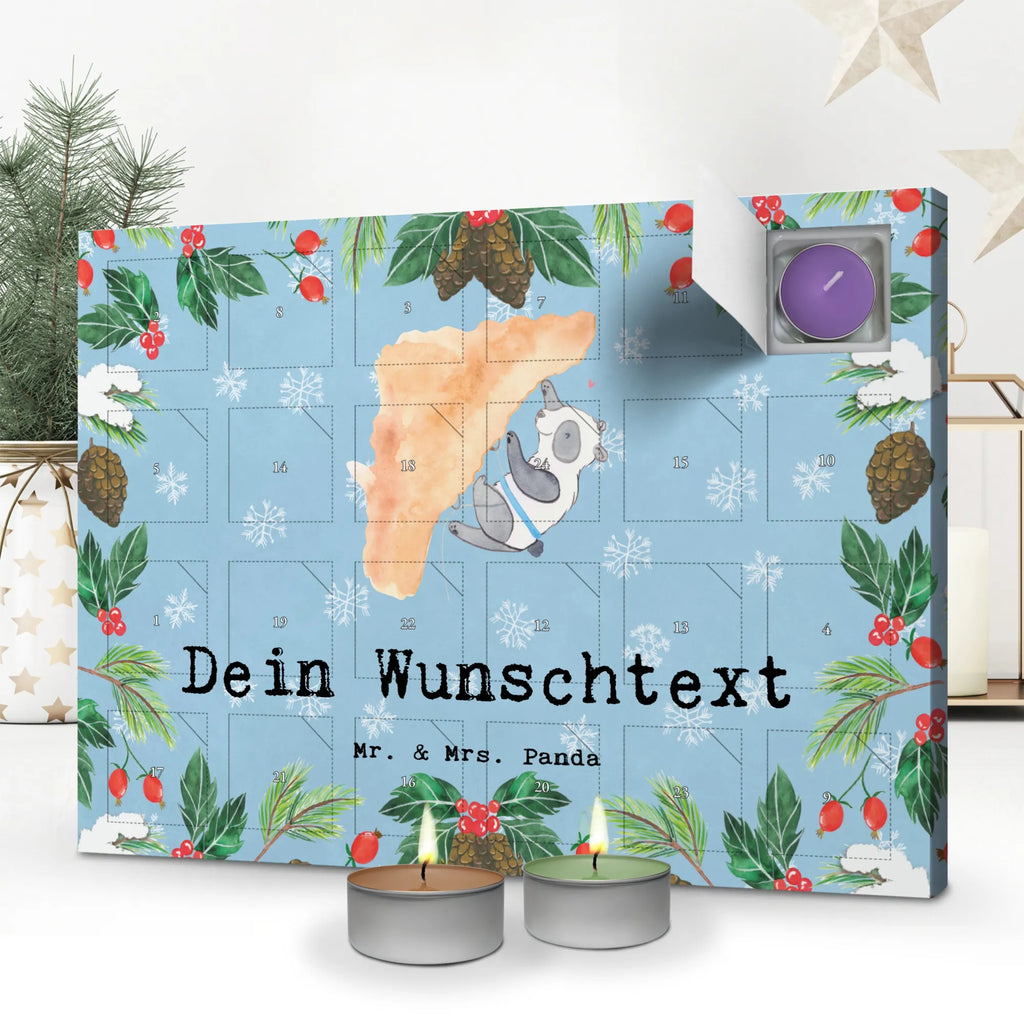 Personalisierter Duftkerzen Adventskalender Panda Klettern Personalisierter Duftkerzen Adventskalender, Geschenk, Sport, Sportart, Hobby, Schenken, Danke, Dankeschön, Auszeichnung, Gewinn, Sportler, Klettern, Bouldern, Kletterhalle, Klettersport