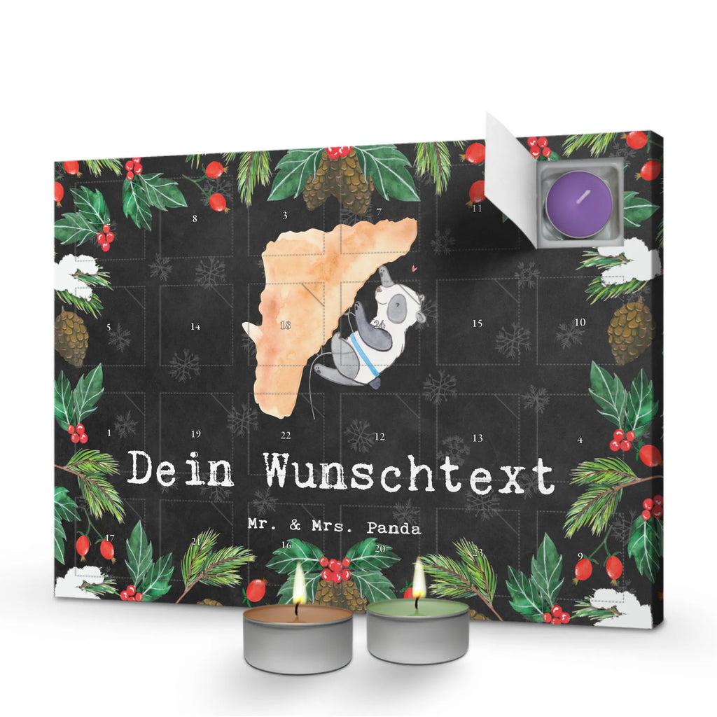 Personalisierter Duftkerzen Adventskalender Panda Klettern Personalisierter Duftkerzen Adventskalender, Geschenk, Sport, Sportart, Hobby, Schenken, Danke, Dankeschön, Auszeichnung, Gewinn, Sportler, Klettern, Bouldern, Kletterhalle, Klettersport