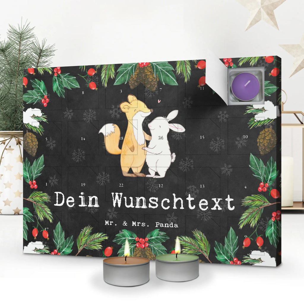 Personalisierter Duftkerzen Adventskalender Fuchs Hase Freunde treffen Personalisierter Duftkerzen Adventskalender, Geschenk, Sport, Sportart, Hobby, Schenken, Danke, Dankeschön, Auszeichnung, Gewinn, Sportler, Freunde treffen