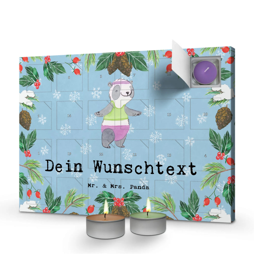 Personalisierter Duftkerzen Adventskalender Panda Aerobic Personalisierter Duftkerzen Adventskalender, Geschenk, Sport, Sportart, Hobby, Schenken, Danke, Dankeschön, Auszeichnung, Gewinn, Sportler, Aerobic, Aerobic Fitness, Fitnessstudio