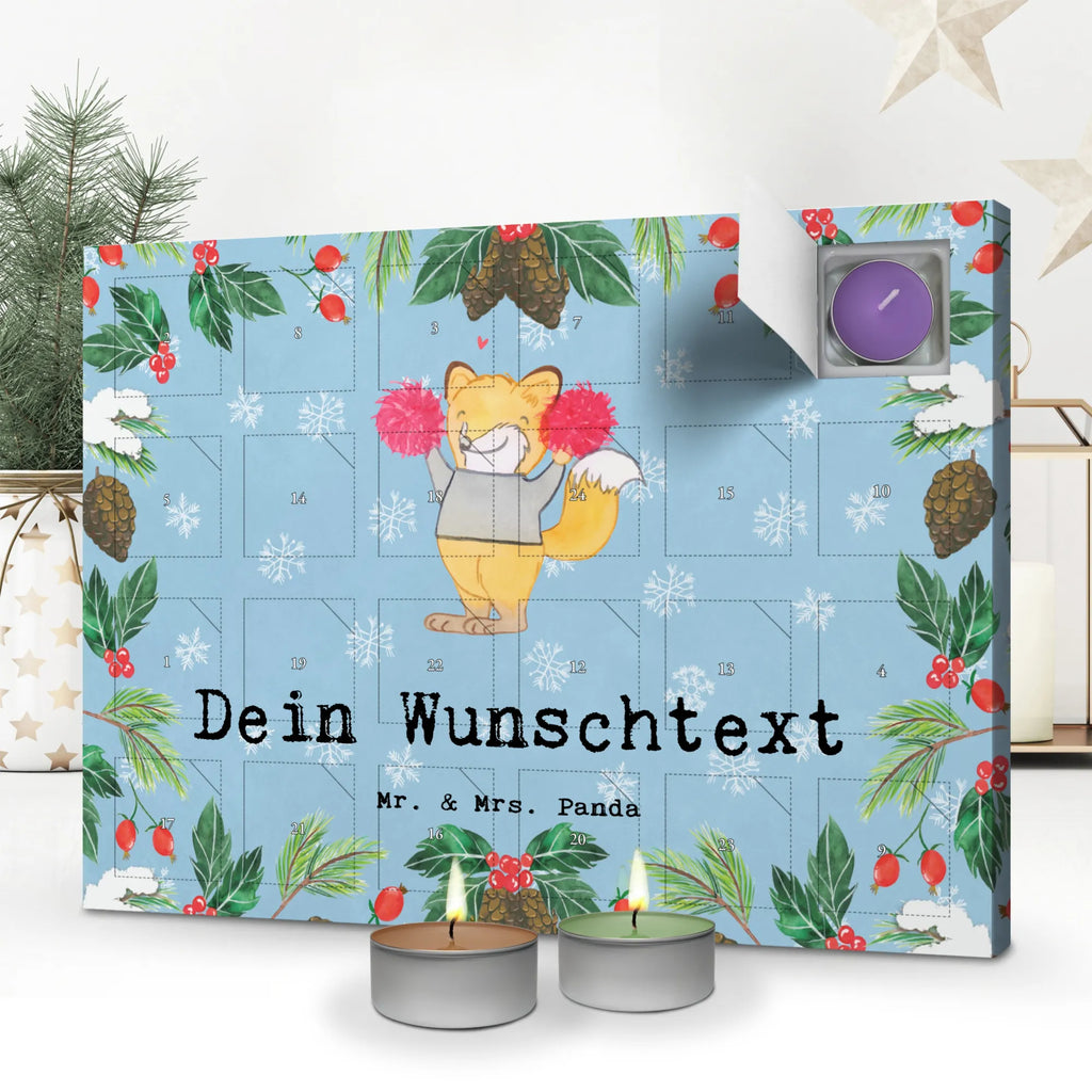 Personalisierter Duftkerzen Adventskalender Fuchs Cheerleader Personalisierter Duftkerzen Adventskalender, Geschenk, Sport, Sportart, Hobby, Schenken, Danke, Dankeschön, Auszeichnung, Gewinn, Sportler, Cheerleader, Cheerleading, Turnen, Turn Club, Turniere