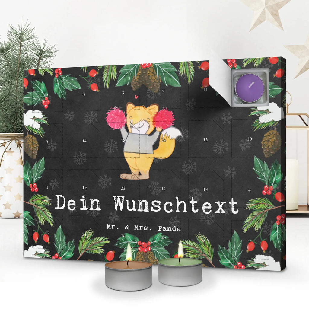 Personalisierter Duftkerzen Adventskalender Fuchs Cheerleader Personalisierter Duftkerzen Adventskalender, Geschenk, Sport, Sportart, Hobby, Schenken, Danke, Dankeschön, Auszeichnung, Gewinn, Sportler, Cheerleader, Cheerleading, Turnen, Turn Club, Turniere