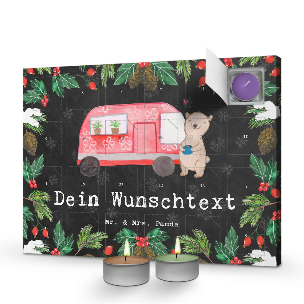 Personalisierter Duftkerzen Adventskalender Bär Camper Personalisierter Duftkerzen Adventskalender, Geschenk, Sport, Sportart, Hobby, Schenken, Danke, Dankeschön, Auszeichnung, Gewinn, Sportler, Camper, Campen, Zelten, Campingplatz, Wohnmobil, Roadtrip, Urlaub