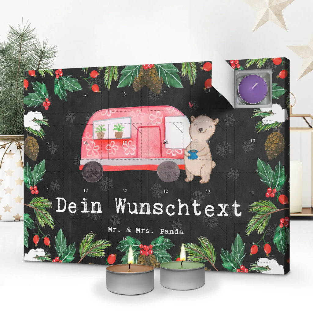 Personalisierter Duftkerzen Adventskalender Bär Camper Personalisierter Duftkerzen Adventskalender, Geschenk, Sport, Sportart, Hobby, Schenken, Danke, Dankeschön, Auszeichnung, Gewinn, Sportler, Camper, Campen, Zelten, Campingplatz, Wohnmobil, Roadtrip, Urlaub