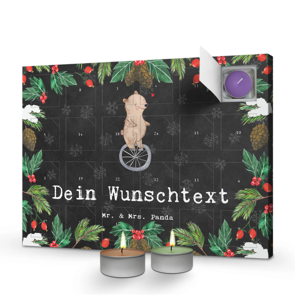 Personalisierter Duftkerzen Adventskalender Bär Einrad fahren Personalisierter Duftkerzen Adventskalender, Geschenk, Sport, Sportart, Hobby, Schenken, Danke, Dankeschön, Auszeichnung, Gewinn, Sportler, Einrad fahren