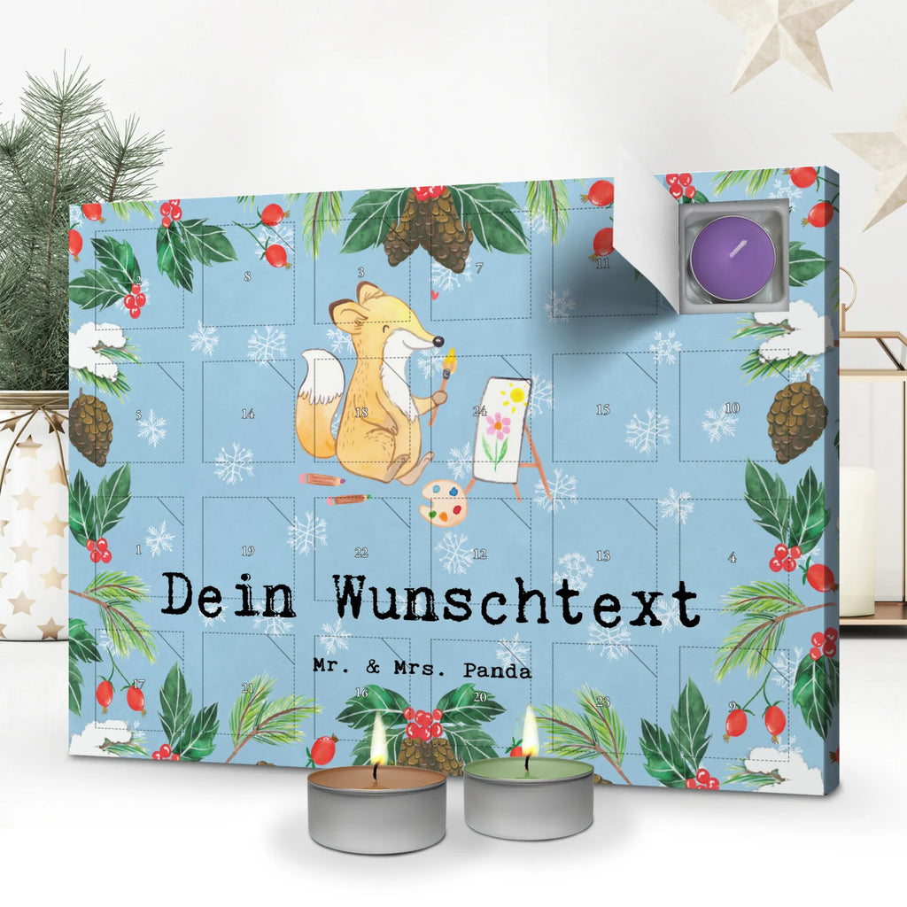 Personalisierter Duftkerzen Adventskalender Fuchs  Malen Personalisierter Duftkerzen Adventskalender, Geschenk, Sport, Sportart, Hobby, Schenken, Danke, Dankeschön, Auszeichnung, Gewinn, Sportler, Malen, Zeichnen, Hobbyzeichner, Künstler, Künstlerin