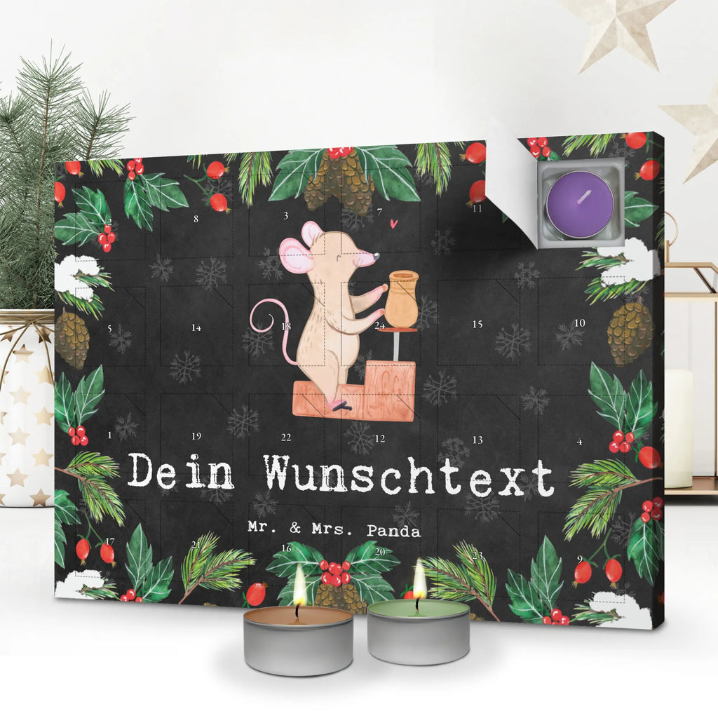 Personalisierter Duftkerzen Adventskalender Maus Töpfern Personalisierter Duftkerzen Adventskalender, Geschenk, Sport, Sportart, Hobby, Schenken, Danke, Dankeschön, Auszeichnung, Gewinn, Sportler, Töpfern, Töpferei, Töpferkurs