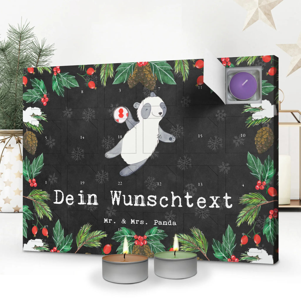 Personalisierter Duftkerzen Adventskalender Panda Handball spielen Personalisierter Duftkerzen Adventskalender, Geschenk, Sport, Sportart, Hobby, Schenken, Danke, Dankeschön, Auszeichnung, Gewinn, Sportler, Handball spielen, Handball Turnier, Handball Club, Handball Verein