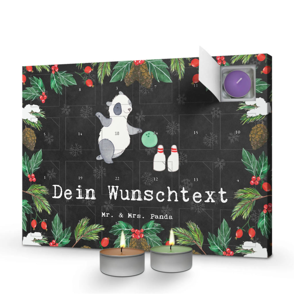 Personalisierter Duftkerzen Adventskalender Panda Bowling Personalisierter Duftkerzen Adventskalender, Geschenk, Sport, Sportart, Hobby, Schenken, Danke, Dankeschön, Auszeichnung, Gewinn, Sportler, Bowling, Bowlen gehen, Bowling Center