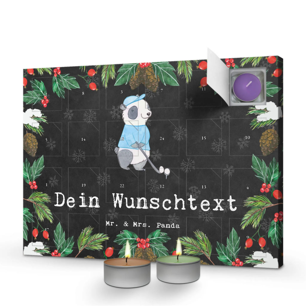 Personalisierter Duftkerzen Adventskalender Panda Golfen Personalisierter Duftkerzen Adventskalender, Geschenk, Sport, Sportart, Hobby, Schenken, Danke, Dankeschön, Auszeichnung, Gewinn, Sportler, Golfen, Golf spielen, Golfplatz, Golfturnier, Golf Verein