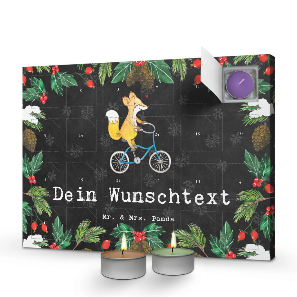 Personalisierter Duftkerzen Adventskalender Fuchs Fahrrad fahren Personalisierter Duftkerzen Adventskalender, Geschenk, Sport, Sportart, Hobby, Schenken, Danke, Dankeschön, Auszeichnung, Gewinn, Sportler, Fahrrad fahren, Radeln, Trekking, Mountainbiking, Radsport