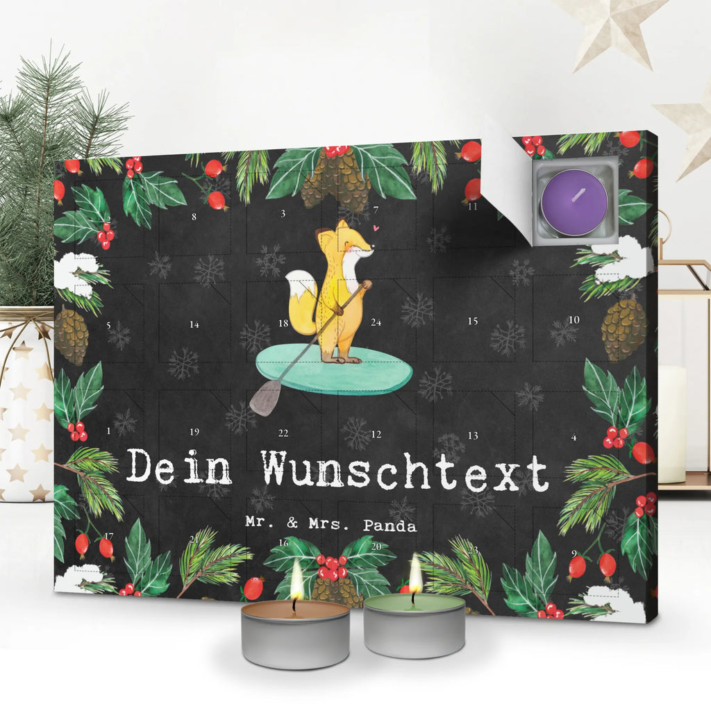 Personalisierter Duftkerzen Adventskalender Fuchs Stand Up Paddling Personalisierter Duftkerzen Adventskalender, Geschenk, Sport, Sportart, Hobby, Schenken, Danke, Dankeschön, Auszeichnung, Gewinn, Sportler, Stand Up Paddling, Paddle Boarding, SUB, subben, Stand up paddle