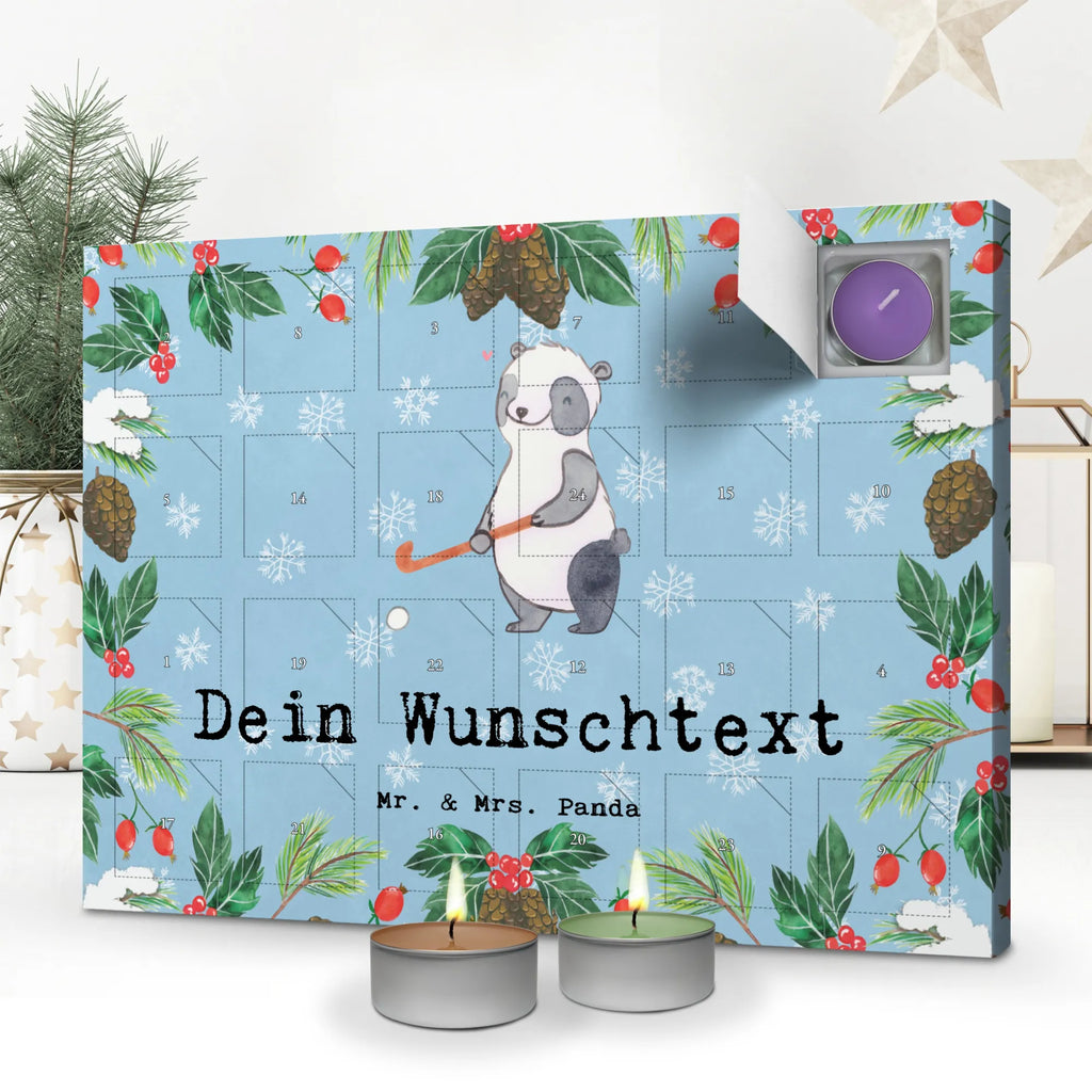 Personalisierter Duftkerzen Adventskalender Panda Hockey spielen Personalisierter Duftkerzen Adventskalender, Geschenk, Sport, Sportart, Hobby, Schenken, Danke, Dankeschön, Auszeichnung, Gewinn, Sportler, Hockey spielen, Feldhockey, Hockeyschläger, Hockey Verein