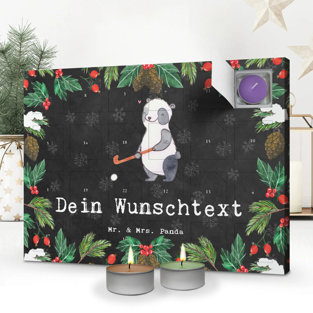 Personalisierter Duftkerzen Adventskalender Panda Hockey spielen Personalisierter Duftkerzen Adventskalender, Geschenk, Sport, Sportart, Hobby, Schenken, Danke, Dankeschön, Auszeichnung, Gewinn, Sportler, Hockey spielen, Feldhockey, Hockeyschläger, Hockey Verein