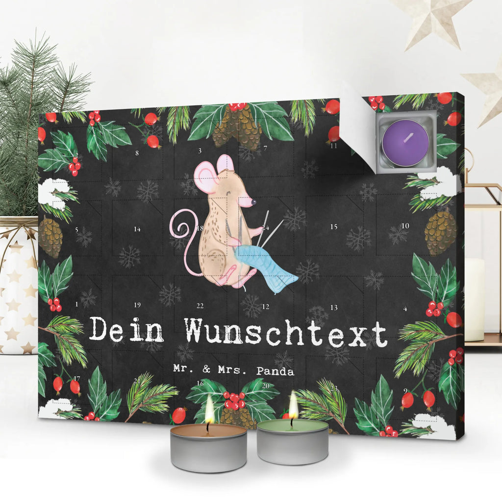 Personalisierter Duftkerzen Adventskalender Maus Stricken Personalisierter Duftkerzen Adventskalender, Geschenk, Sport, Sportart, Hobby, Schenken, Danke, Dankeschön, Auszeichnung, Gewinn, Sportler, Stricken, DIY