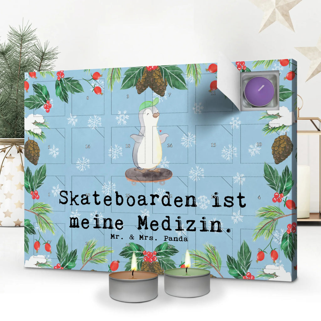 Duftkerzen Adventskalender Pinguin Skateboarden Adventskalender, Kerzen Adventskalender, Duftkerzen Adventskalender, Geschenk, Sport, Sportart, Hobby, Schenken, Danke, Dankeschön, Auszeichnung, Gewinn, Sportler, Skateboarden, Skateboard fahren, Skaten, Skateboard, Skateplatz