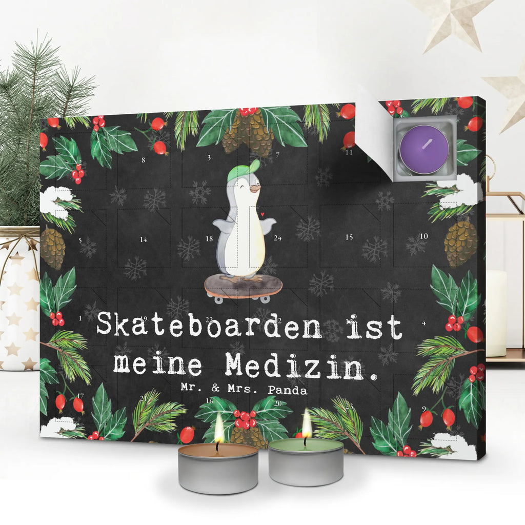 Duftkerzen Adventskalender Pinguin Skateboarden Adventskalender, Kerzen Adventskalender, Duftkerzen Adventskalender, Geschenk, Sport, Sportart, Hobby, Schenken, Danke, Dankeschön, Auszeichnung, Gewinn, Sportler, Skateboarden, Skateboard fahren, Skaten, Skateboard, Skateplatz