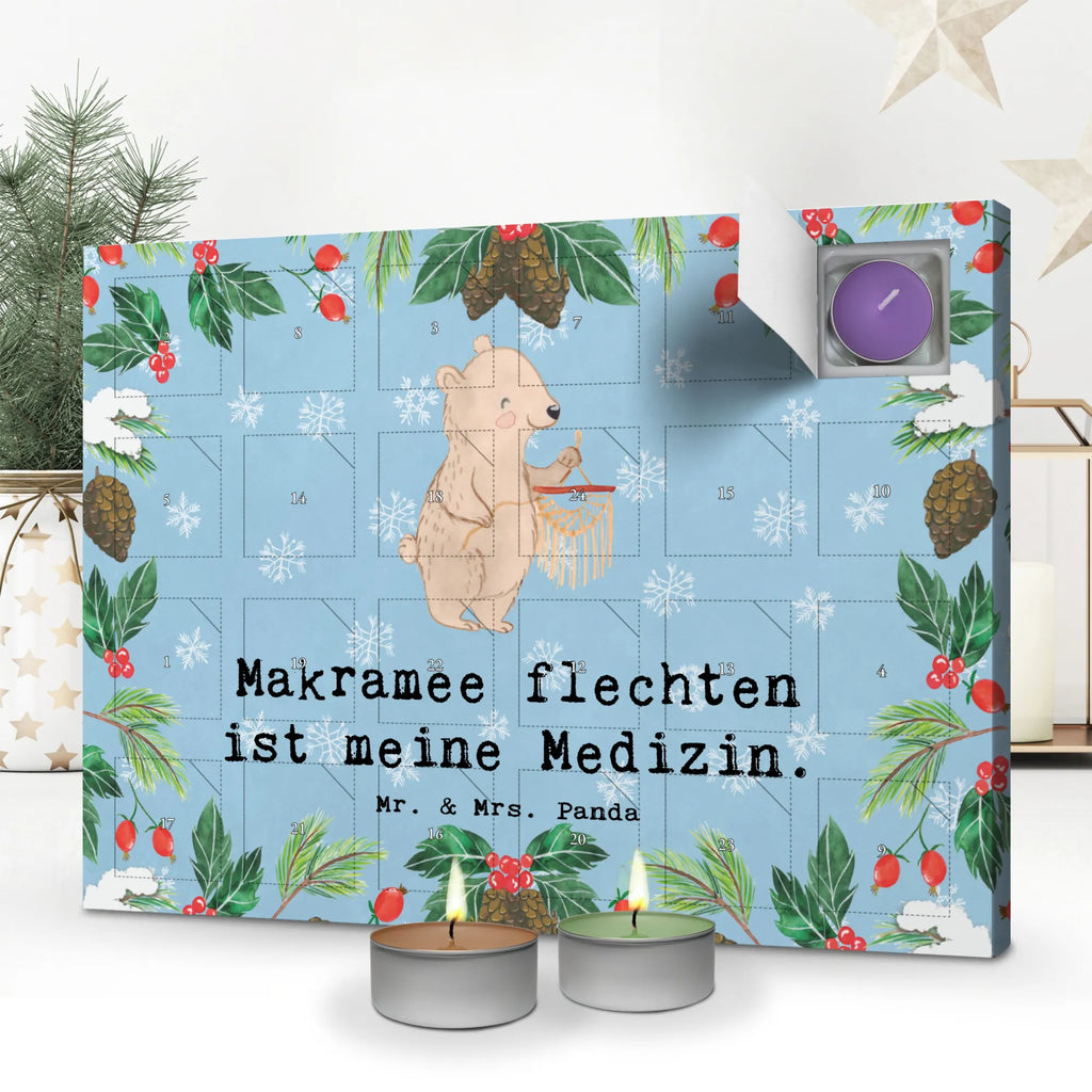 Duftkerzen Adventskalender Bär Makramee Adventskalender, Kerzen Adventskalender, Duftkerzen Adventskalender, Geschenk, Sport, Sportart, Hobby, Schenken, Danke, Dankeschön, Auszeichnung, Gewinn, Sportler, Makramee, Basteln, Basteln mit Makramee