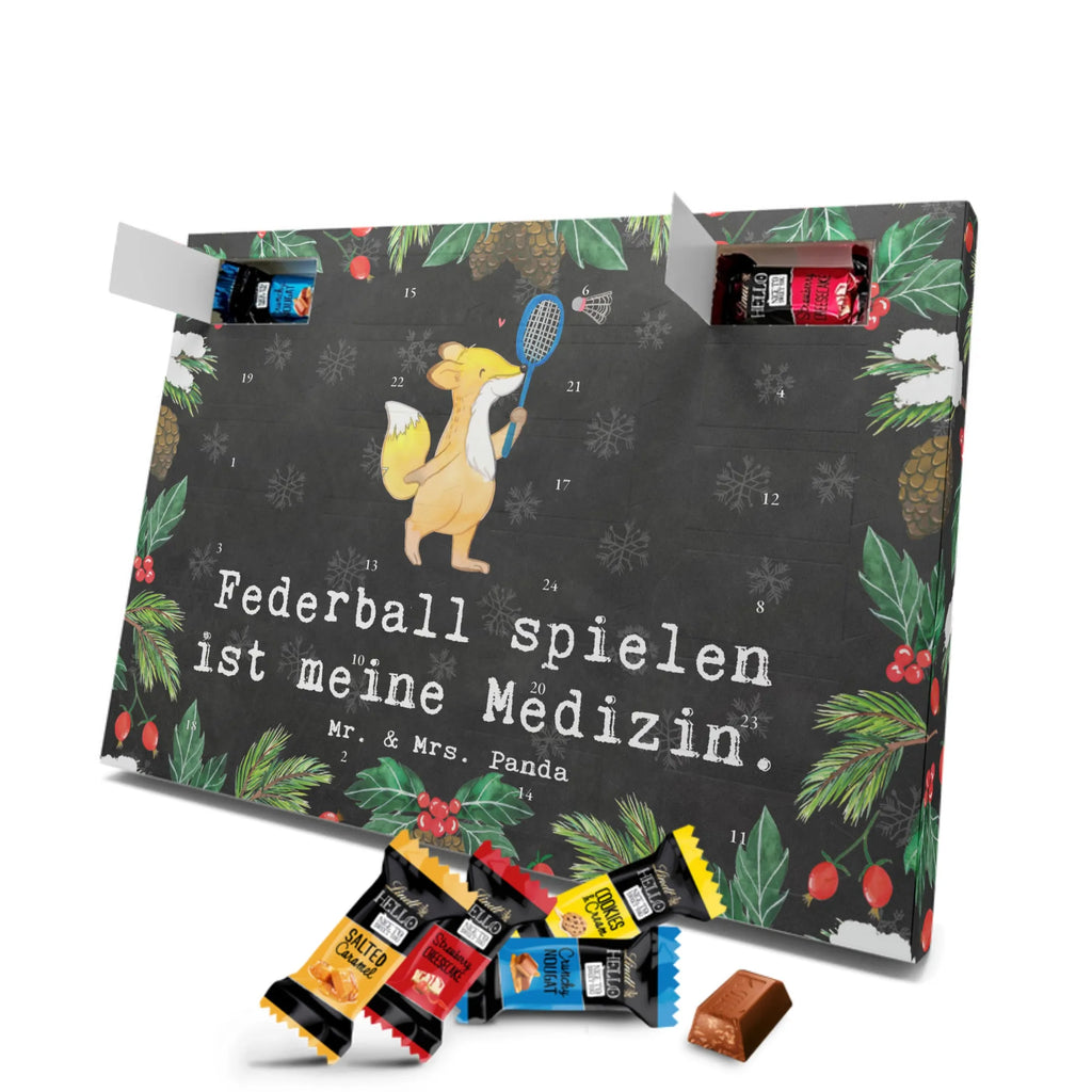 Markenschokolade Adventskalender Fuchs Federball spielen Adventskalender, Weihnachtskalender, Markenschokolade Adventskalender, Geschenk, Sport, Sportart, Hobby, Schenken, Danke, Dankeschön, Auszeichnung, Gewinn, Sportler, Federball spielen, Badminton