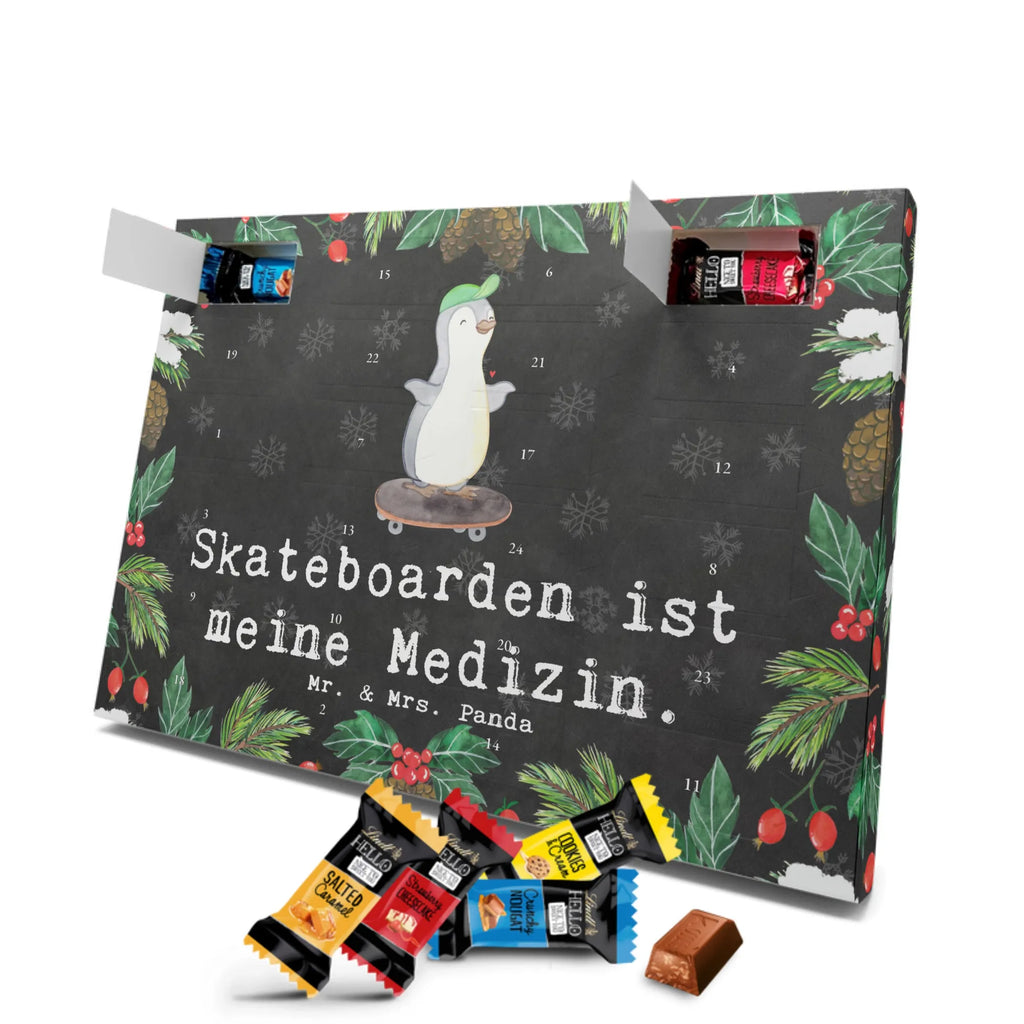 Markenschokolade Adventskalender Pinguin Skateboarden Adventskalender, Weihnachtskalender, Markenschokolade Adventskalender, Geschenk, Sport, Sportart, Hobby, Schenken, Danke, Dankeschön, Auszeichnung, Gewinn, Sportler, Skateboarden, Skateboard fahren, Skaten, Skateboard, Skateplatz